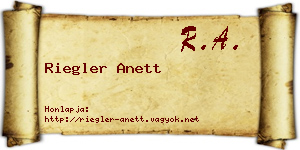 Riegler Anett névjegykártya